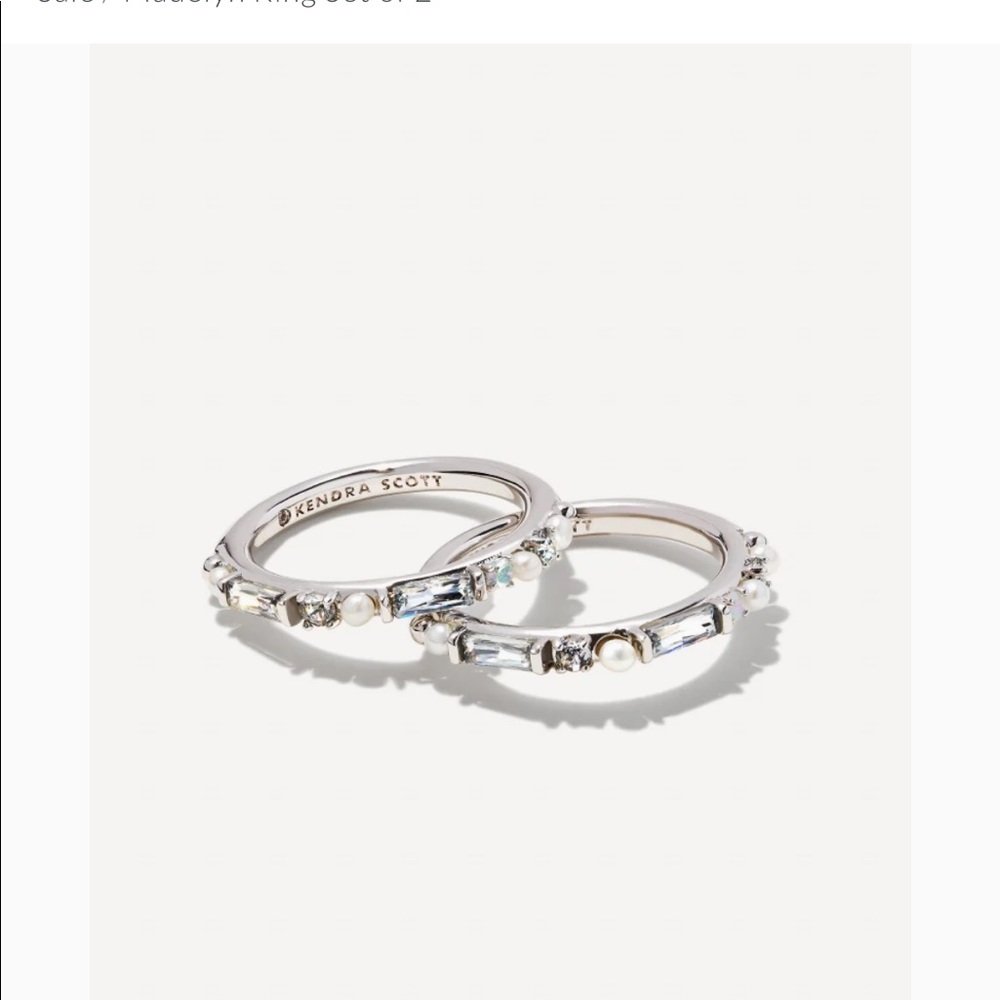 Kendra Scott Madelyn Silver Set and of 2 in white mix - Size 9